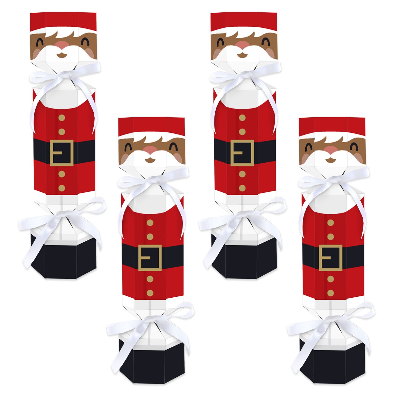 Big Dot of Happiness Jolly Santa Claus - No Snap Christmas Party Table Favors - DIY Cracker Boxes - Set of 12